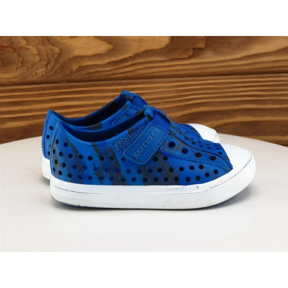 SKECHERS‎ Sz 6 Toddler Shoes Boys Slip-On Blue Synthetic Medium